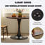 Table de salle à manger ronde en grain de bois foncé, table de salle à manger moderne, table de salle à manger, plateau de table en panneau de fibres à densité moyenne et base mate peinte par pulvérisation en fer, table de salle à manger ovale moderne, table basse Mid-Century