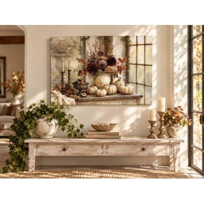 «Autumn Window Garden», art mural sur toile tendue