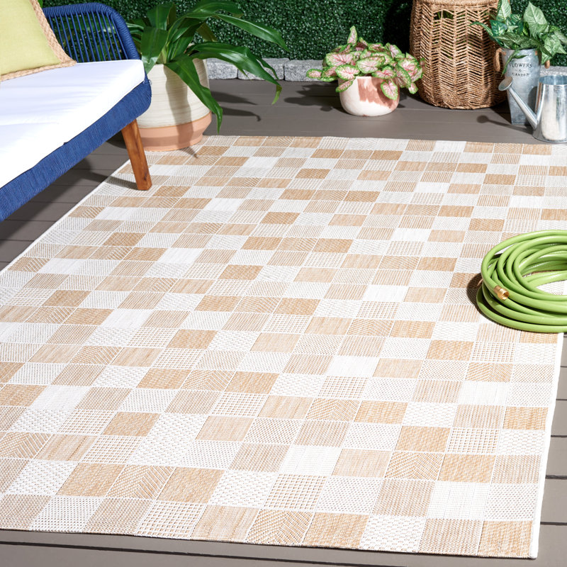 Kaird Performance Geometric Indoor/Outdoor Area Rug, Rectangle 5'3" x 7'6"