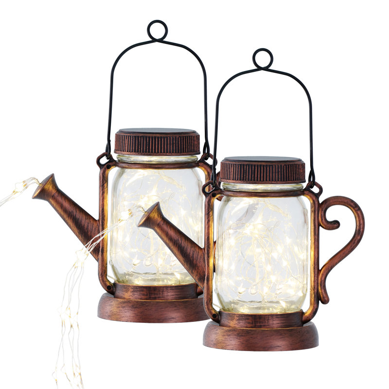 17.72'' Solar Powered Integrated LED Jar Lantern