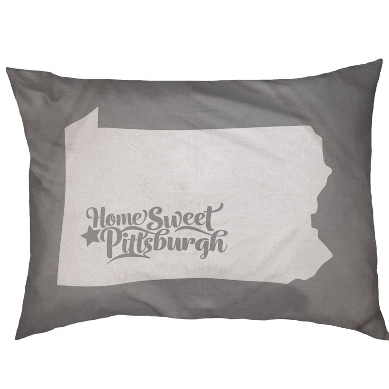 Coussin d’intérieur pour chien pittsburgh pennsylvanie, Moyen (H 6,5 po x l 40 po x P 30 po), Gris