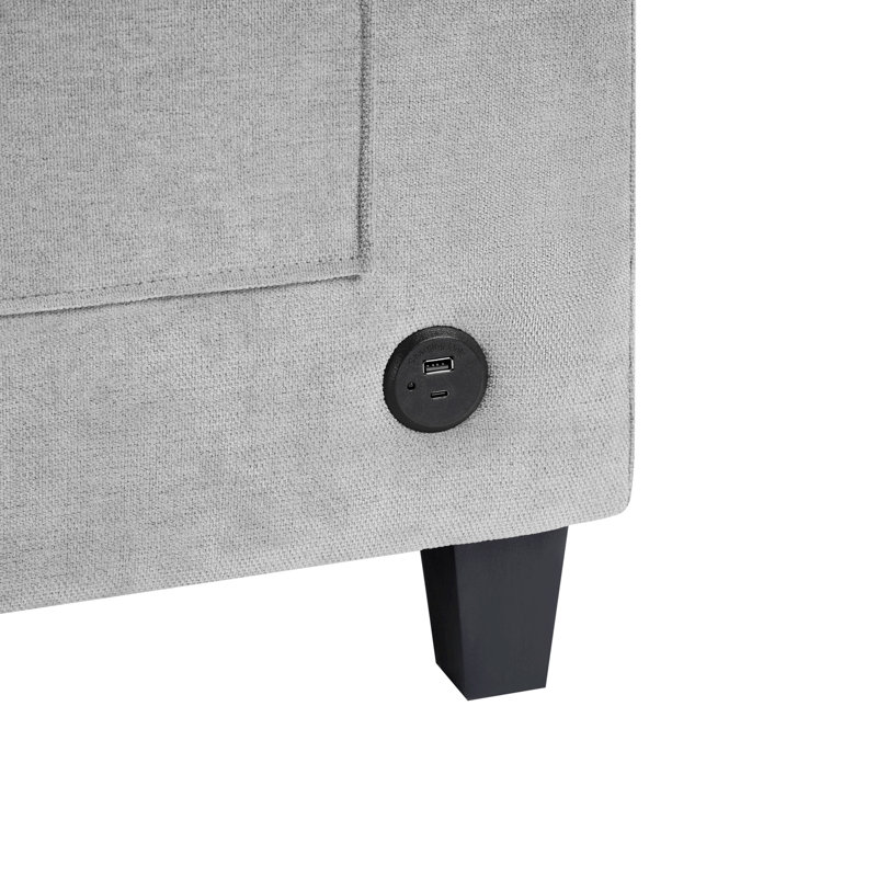 Canapé modulaire moderne en U, canapé d'angle modulaire avec porte-gobelets intégrés, espace de rangement et ports USB pour le salon