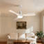 42 po Ventilateur de plafond standard à 3 pales avec fixation à tige fixe avec lumière DEL à intensité variable, télécommande, moteur à courant continu réversible