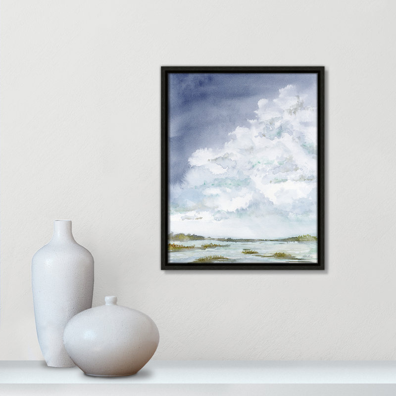 «Tolland Clouds Left Print» par Patti Bishop, Espresso, H 15,5 po x l 12,5 po