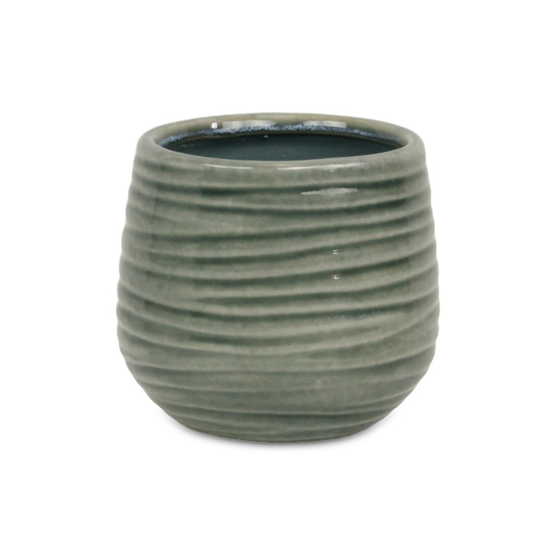 Pot en céramique Grazielli, Vert, H 4,75 po x l 4,5 po x P 4,5 po