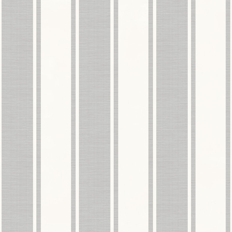Elgin Classic Stripe Design Embossed Satin 10m x 53cm Wallpaper Roll, Grey/White