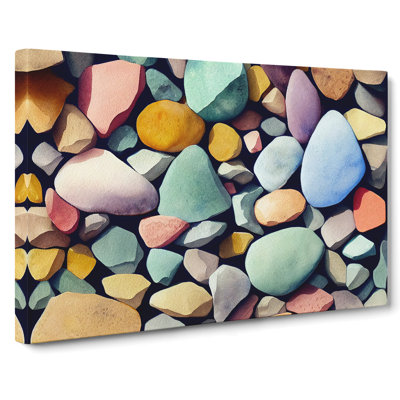 Head Turning River Pebbles - Wrapped Canvas