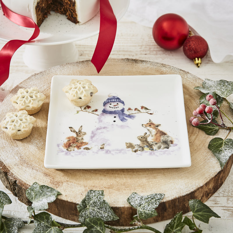 Classic Wrendale Designs, Square Plate (Snowman)