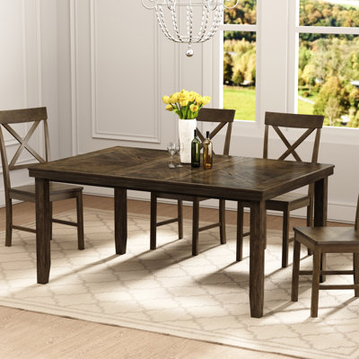 Rectangular Extendable Solid Wood Dining Table
