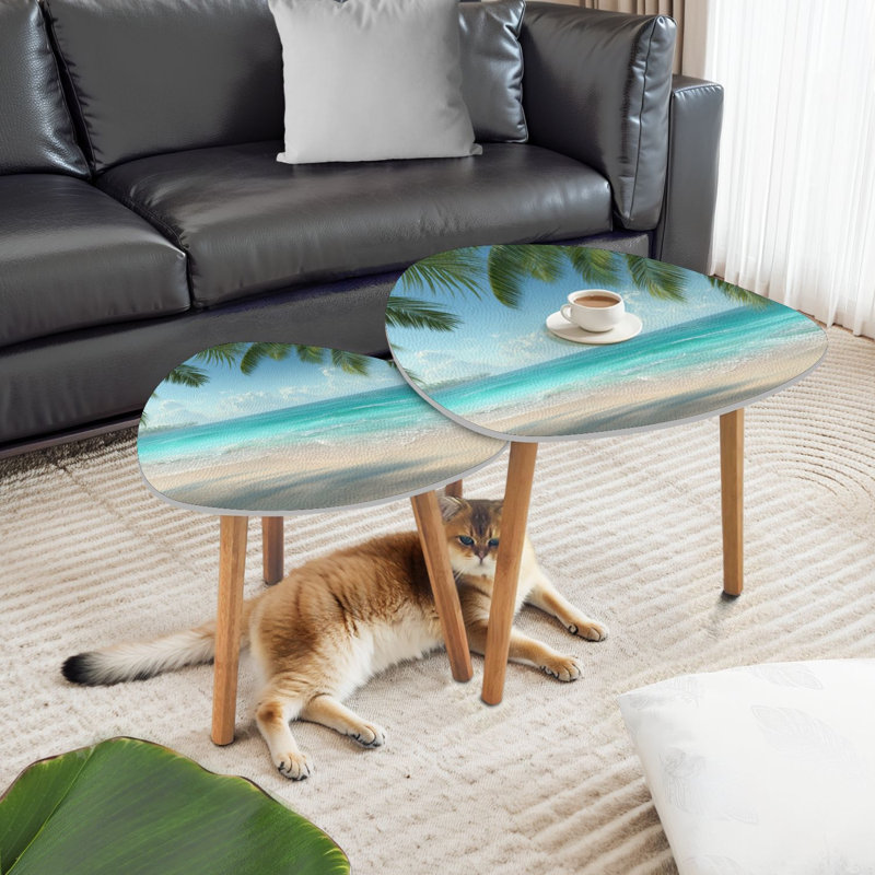 Ensemble de 2 tables basses gigognes Triangle