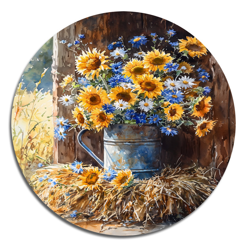 Perkinson - Assortiment de bouquets de fleurs muraux ronds, H 16 po x l 16 po