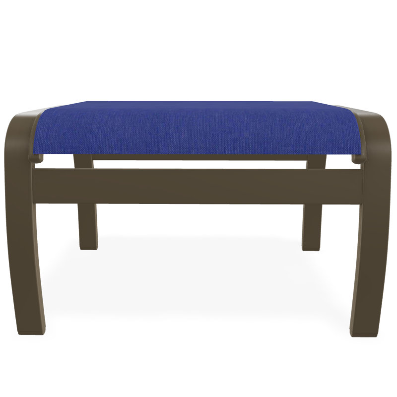 Repose-pieds d'extérieur avec coussin Askar, Atlantis bleu royal Sunbrella®, Bois de plage texturé