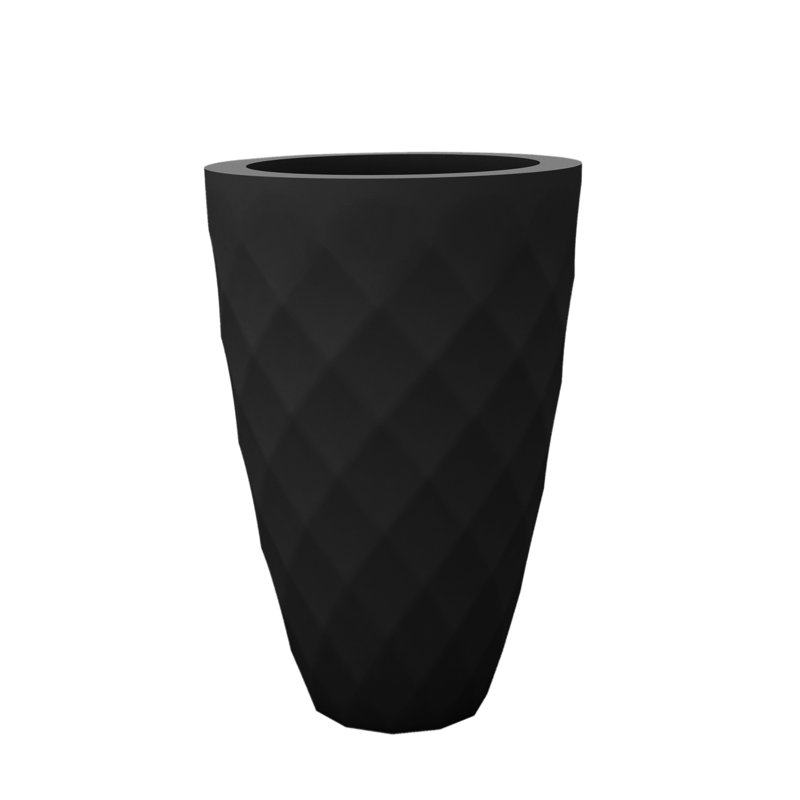 Nano Resin Pot Planter, 11" H x 5.5" W x 5.5" D, Black