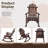 Wooden Outdoor Rocking Chair with Ergonomic High Backrest, Fir Wood Frame-572837639