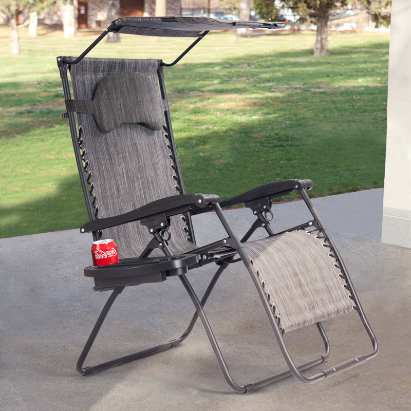 Chaise longue simple inclinable 29 po Kalobe, gris
