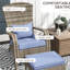 Chaise de patio avec coussins d'extérieur gris et rembourrés