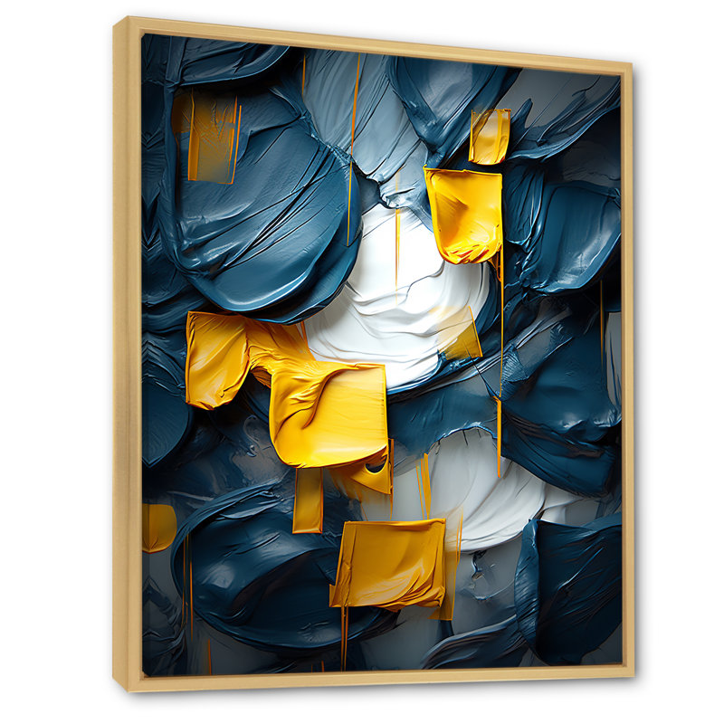 «Spring Bliss Abstract Turquoise And Yellow I», reproduction d'art sur toile, H 40 po x l 30 po x P 1,5 po