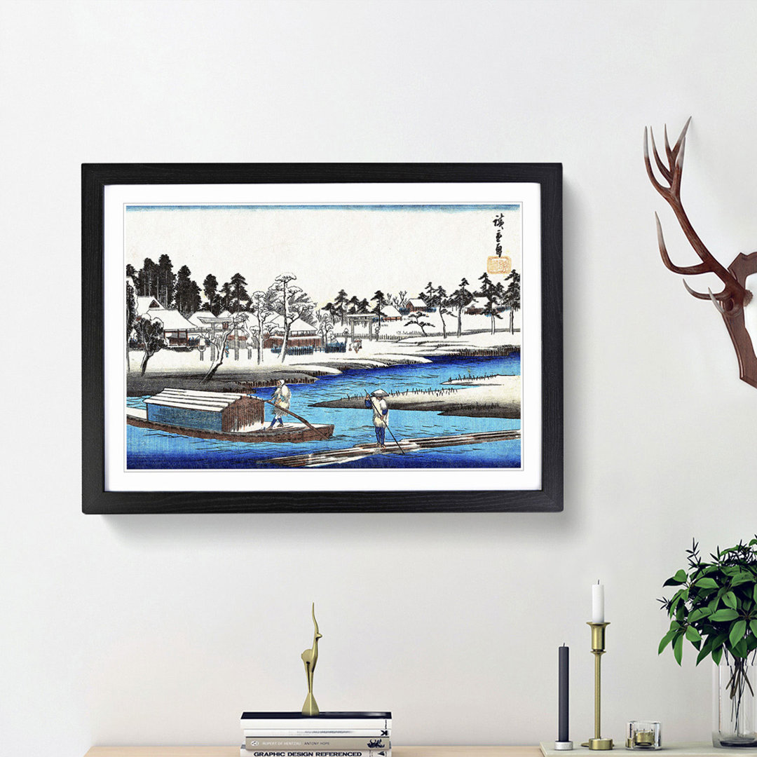 Snow at Massaki by Utagawa Hiroshige - Picture Frame Painting Print