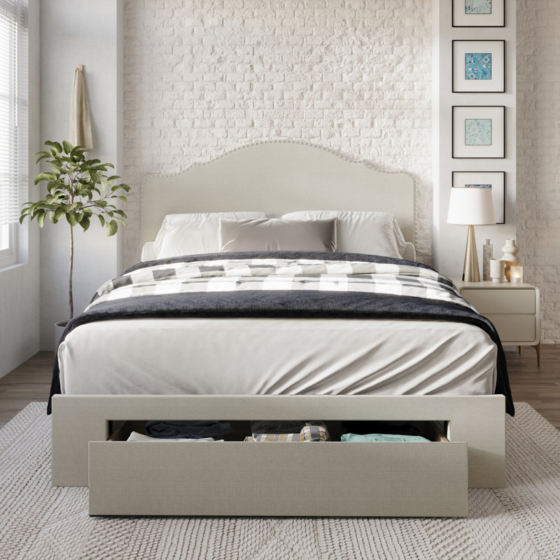 Jabrien Upholstered Panel Storage Bed, Full/Double, Dove Gray