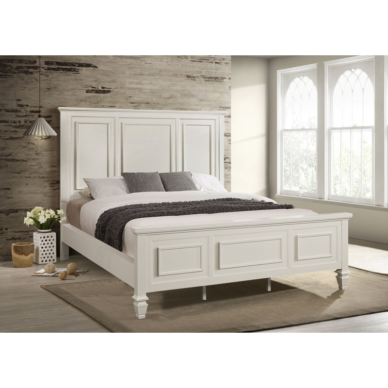 Anquinette 63-inch California King Panel Bed Cream White, California King, Cream White