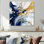 Art mural grand bleu foncé et or XXVI - Fractales
