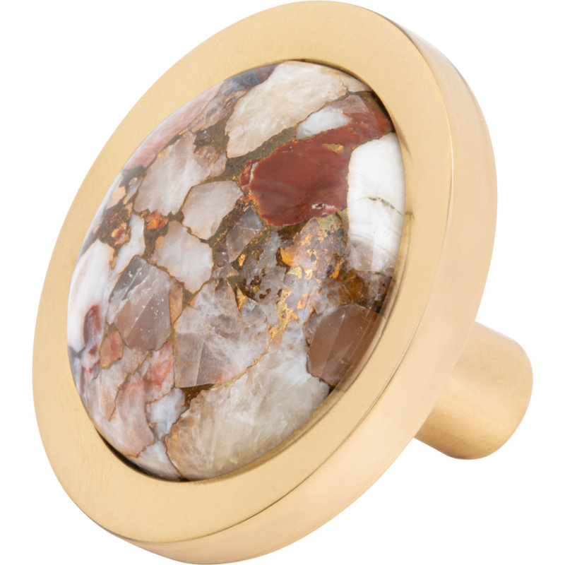 Firesky Diameter Knob, Polished Brass, Mohave Yellow