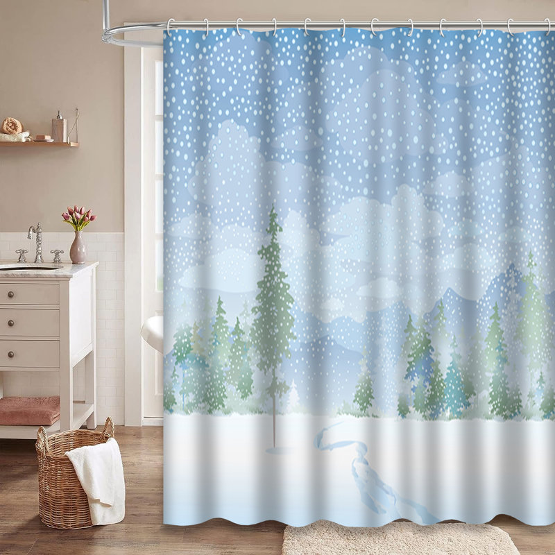 Rideau de douche Winter Snow Forest, L 72 po x l 78 po
