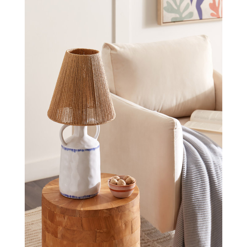 Charisse Brown Table Lamp, White