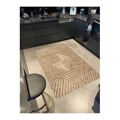 Tapis géométrique scandinave à motif géométrique lavable à la machine