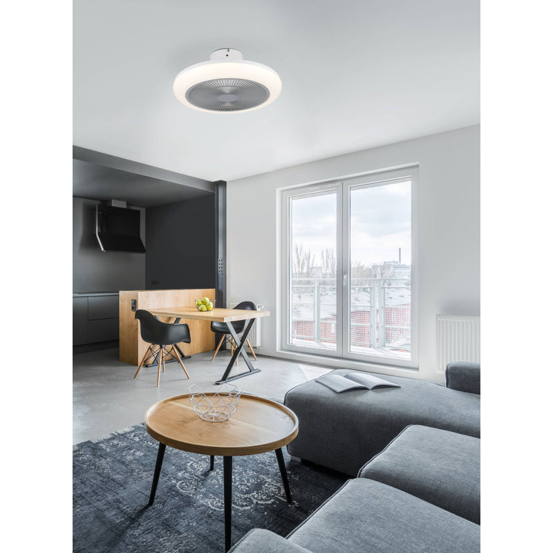 Fransen Ceiling Fan with LED Lights, White/Grey