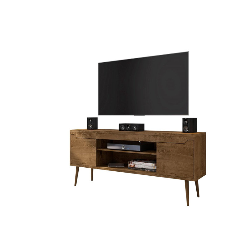 Delaini TV Stand for TVs up to 60", Rustic Brown