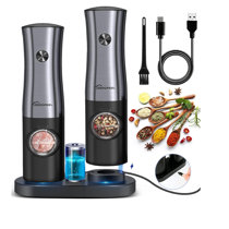 Gravity Electric Salt and Pepper Grinder Set - USB Rechargeable Automatic  Grinder - Generous Capacity - Adjustable Fineness - One Handed Operation