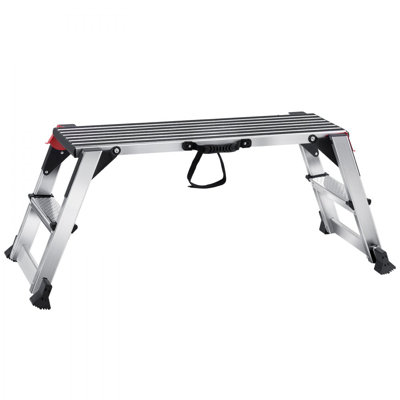 Folding Work Platform, 660 lbs Load Capacity, Aluminum Drywall Stool Ladder, Heavy Duty Work Bench w/ Non-Slip Feet, Ideal for Washing Vehicles, Cleaning, Painting, Decorating
