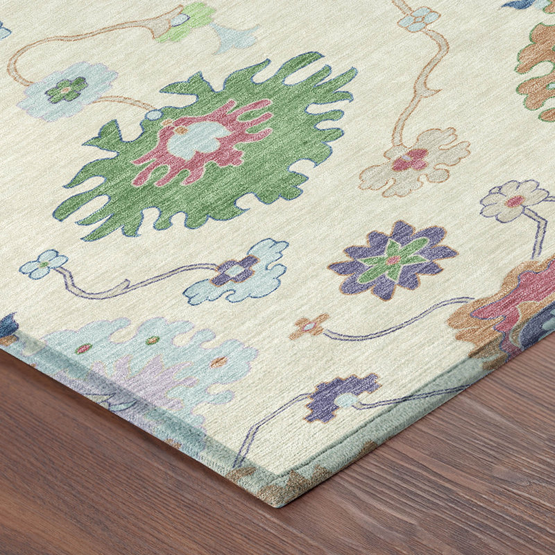 Machine Washable Indoor/Outdoor Chantille ACN2532 Traditional Rug, Linen, Rectangle 9' x 12'