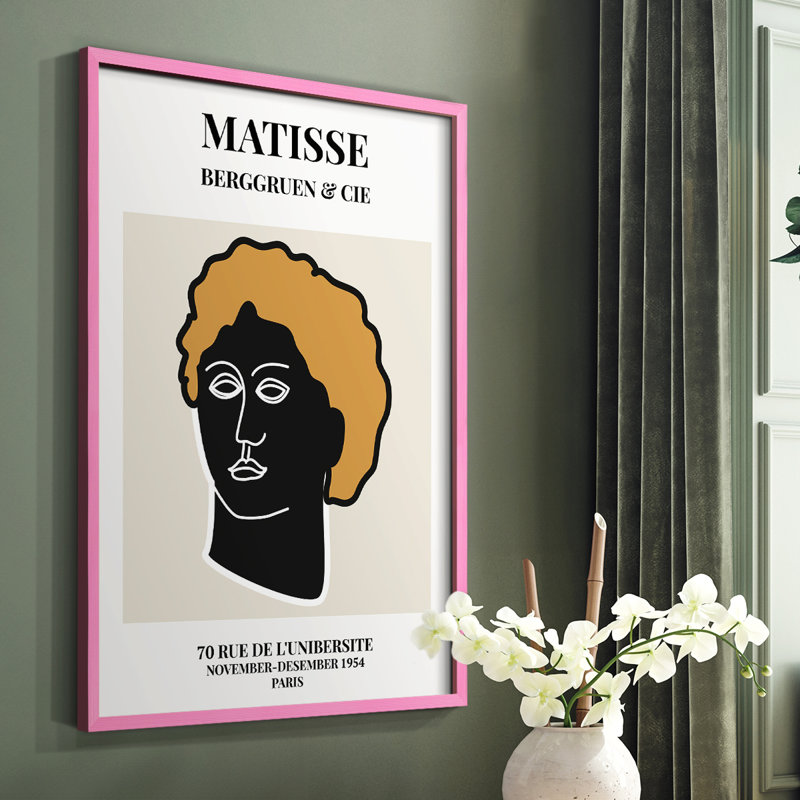 Matisse XLIV, reproduction encadrée - bois massif, Noir, H 28 po x l 22 po