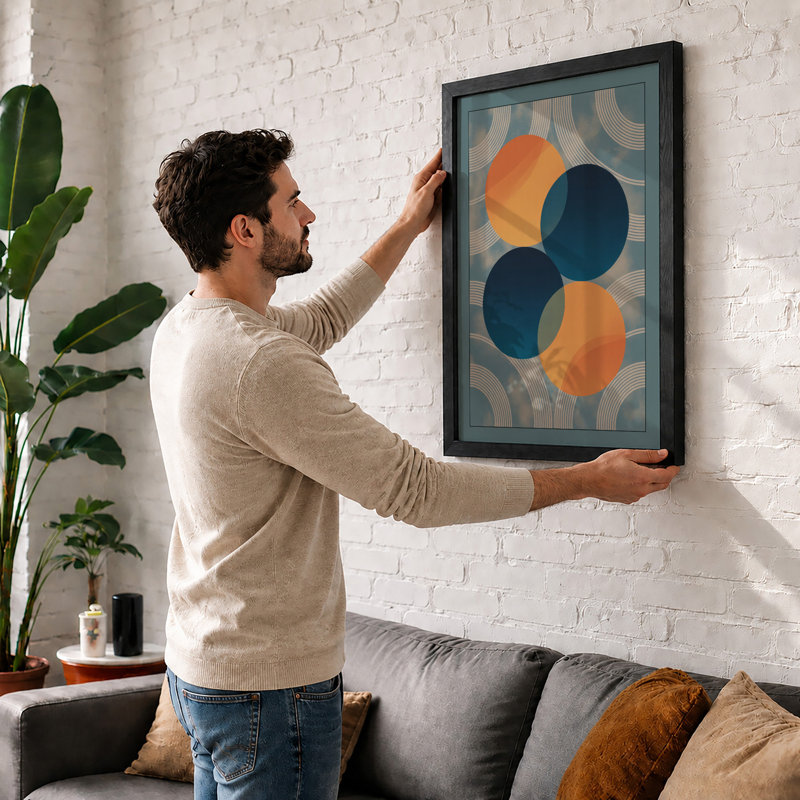 Chromatic Balance Mid-Century - Framed Print, Unframed, A1 - 84.1 x 59.4 cm