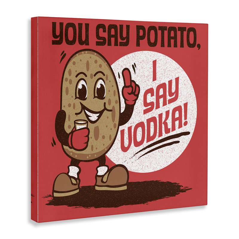 «Drôle de pomme de terre et de vodka» par Jedco Brands, Inc., H 17 po x l 17 po