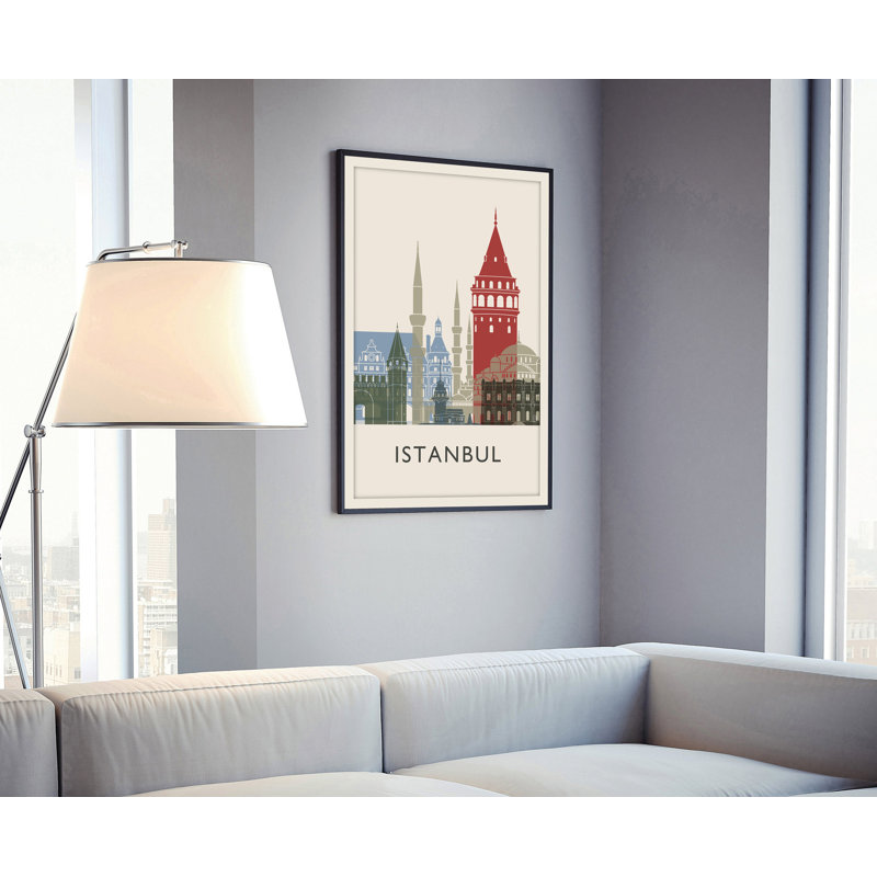 " Istanbul Illustration World Cities Turkiye Travel ", 14" H x 11" W x 0.35" D