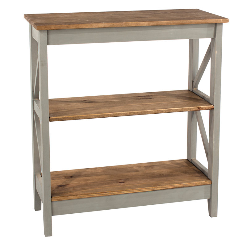 Loughlam 31.50'' W Solid Wood Shelving Unit, Gray