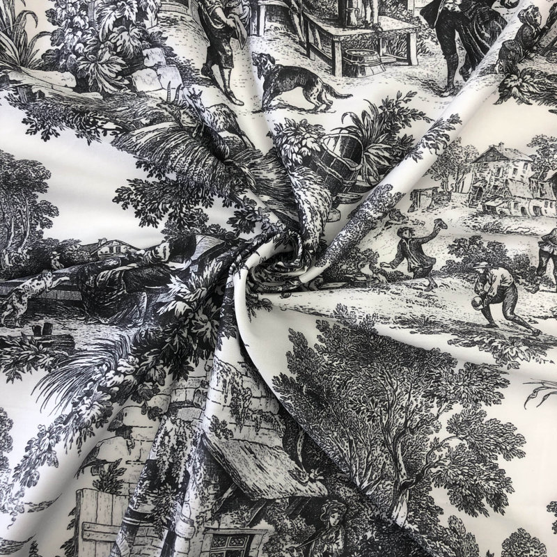Toile ébène Au Village, Couvre-lit simple + 7 pièces supplémentaires