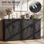 Buffet 60 po avec rangement, station de café avec 4 tiroirs et 4 portes de grange, noir-812594178