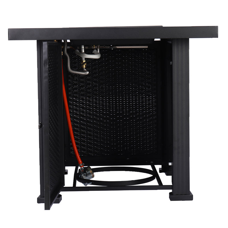 Newton Square Iron Propane Smokeless Fire Pit Table