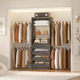 Rangement pour garde-robe 4 à 9 pi avec 4 tiroirs en bois et 4 tringles