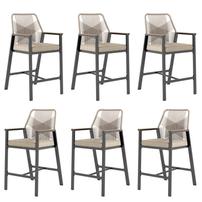 Tabouret de bar de patio avec coussin