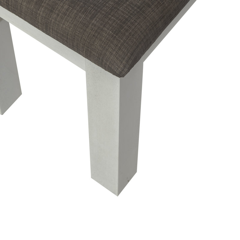 Banc de salle à manger rembourré Luz, H 26 po x l 60 po x P 15 po, Blanc
