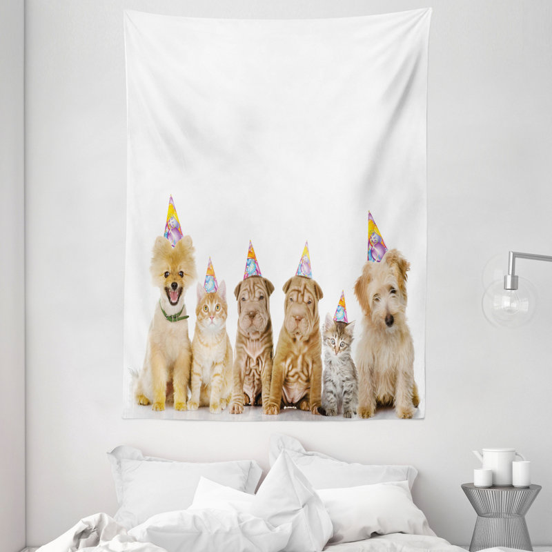 Tapisserie de fête d'anniversaire en polyester, H 80 po x l 60 po