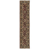 Manchuria Wool Oriental Area Rug in Black/Wine