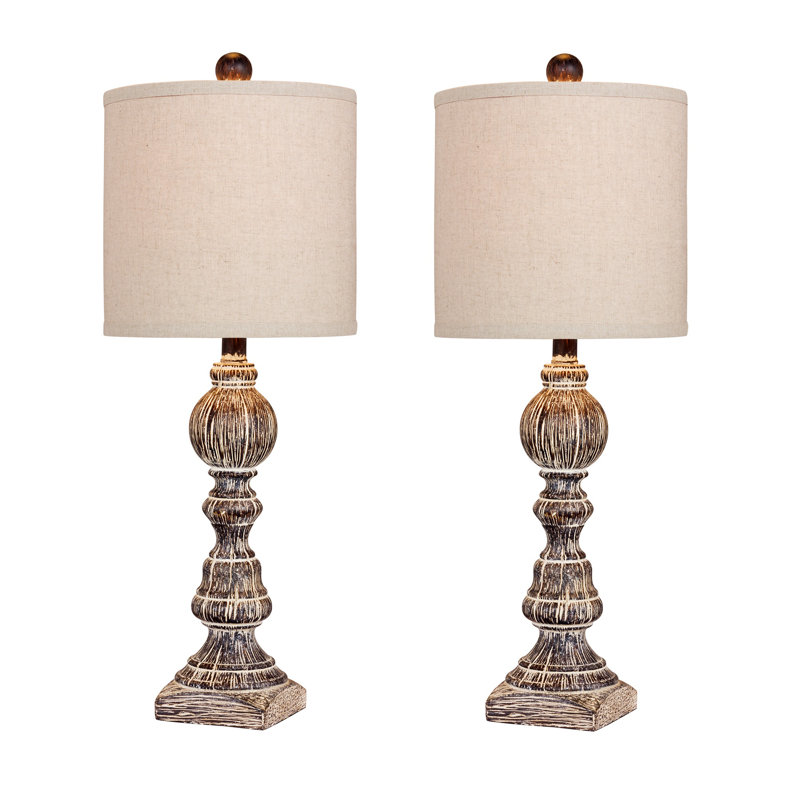 Mathieu Resin Table Lamp, Brown, Oatmeal
