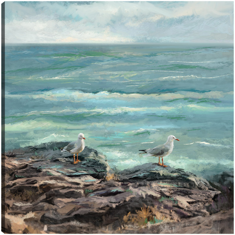 Reproduction d'art sur toile "Coastal Duet" par Studio Arts, H 12 po x l 12 po x P 1,5 po, Toile tendue