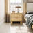 21.6'' H Oak Nightstand with Drawers, Wood Nightstand